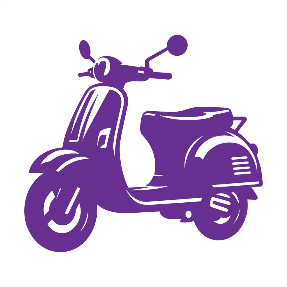 Vintage Scooter Silhouette Retro Vespa Style vector