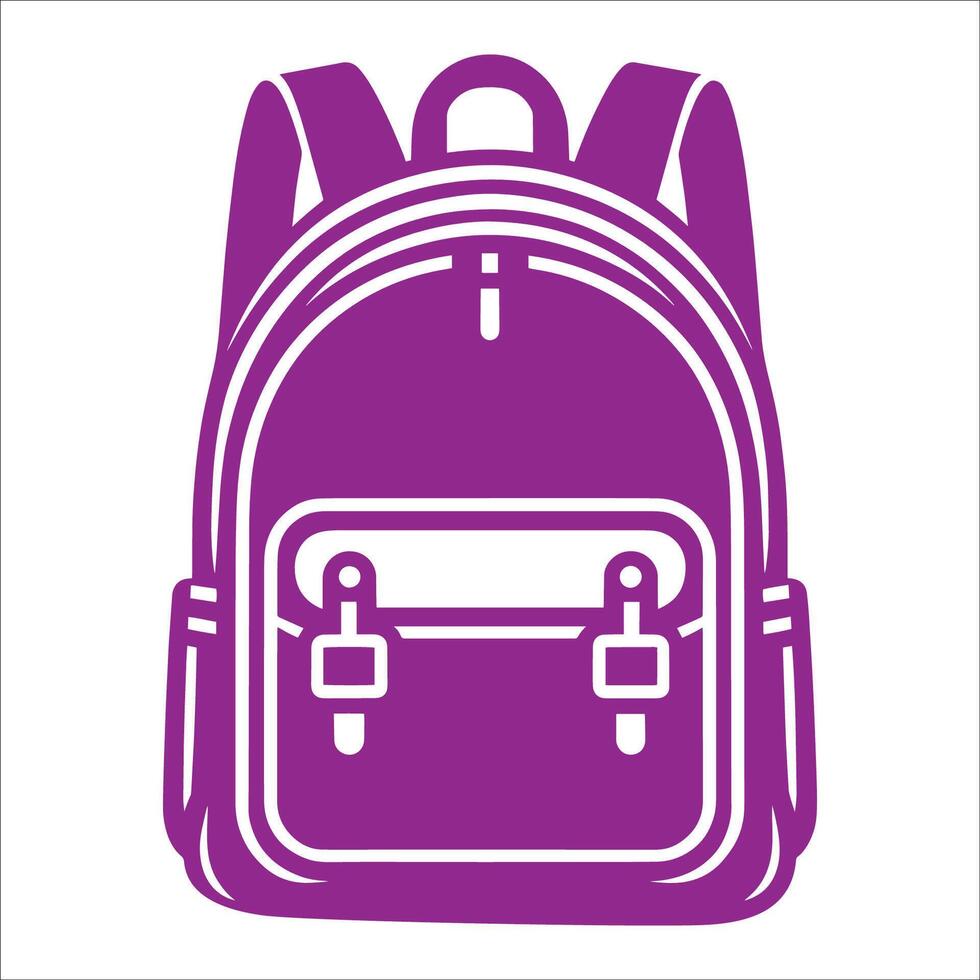 Purple Backpack Icon Travel, School, and Hiking Bag vector