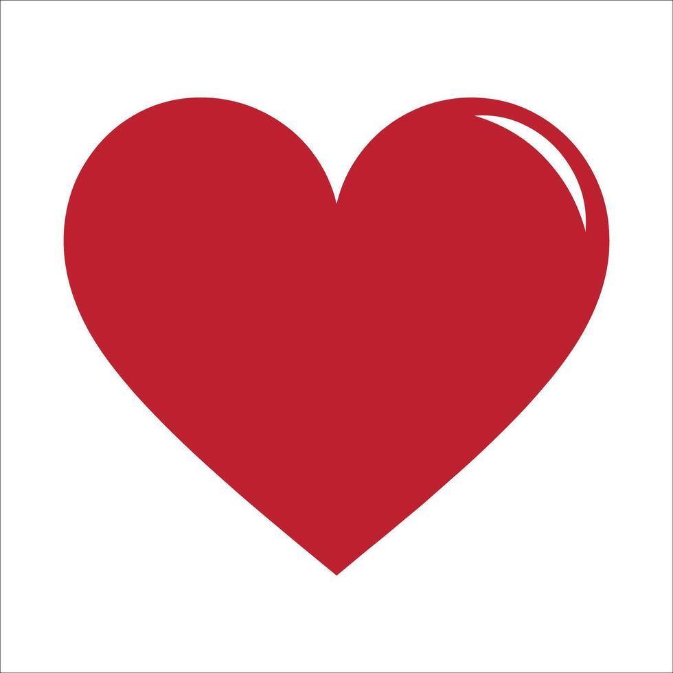 A red heart icon on a white background vector