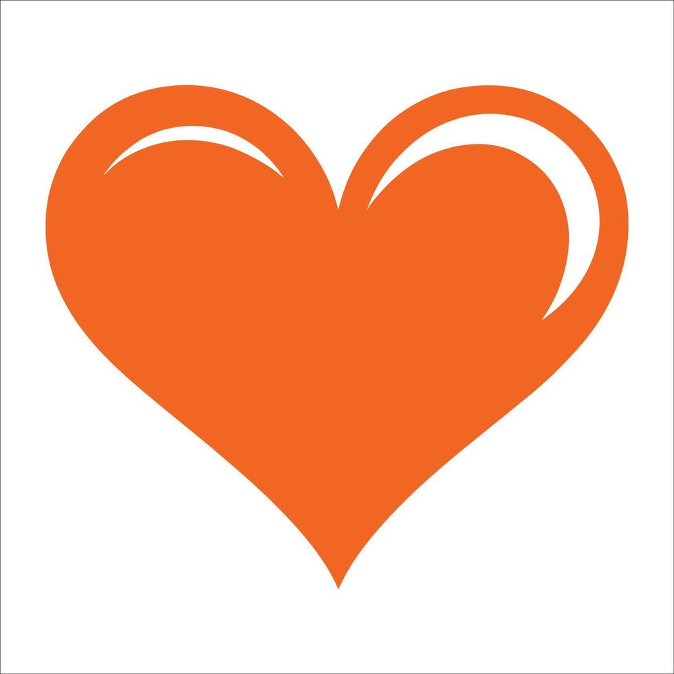 An orange heart icon on a white background vector