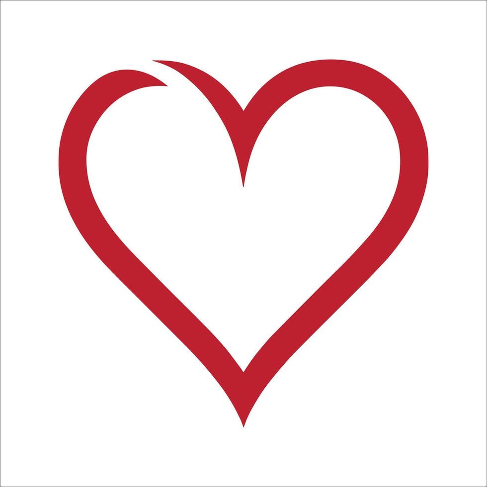 A red heart shape on a white background vector