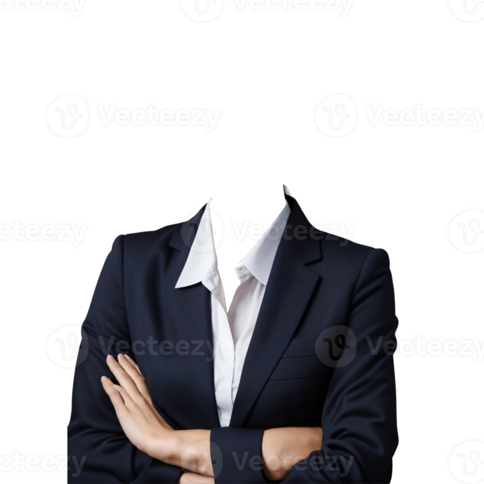 Women suit for business black jacket with white shirt png