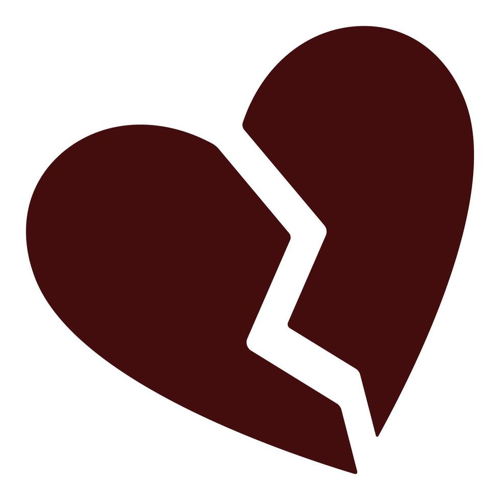 Broken heart concept icon symbolizing emotional sorrow. vector
