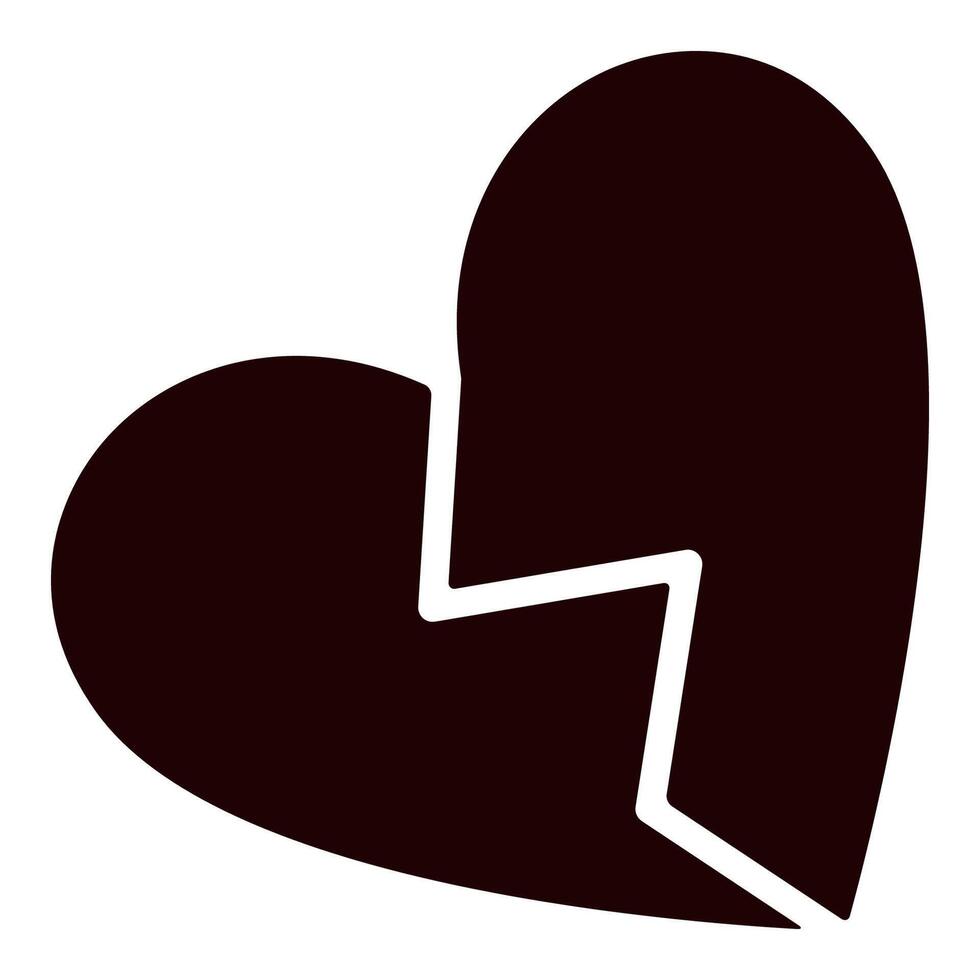 Red broken heart, sadness and heartbreak symbol vector