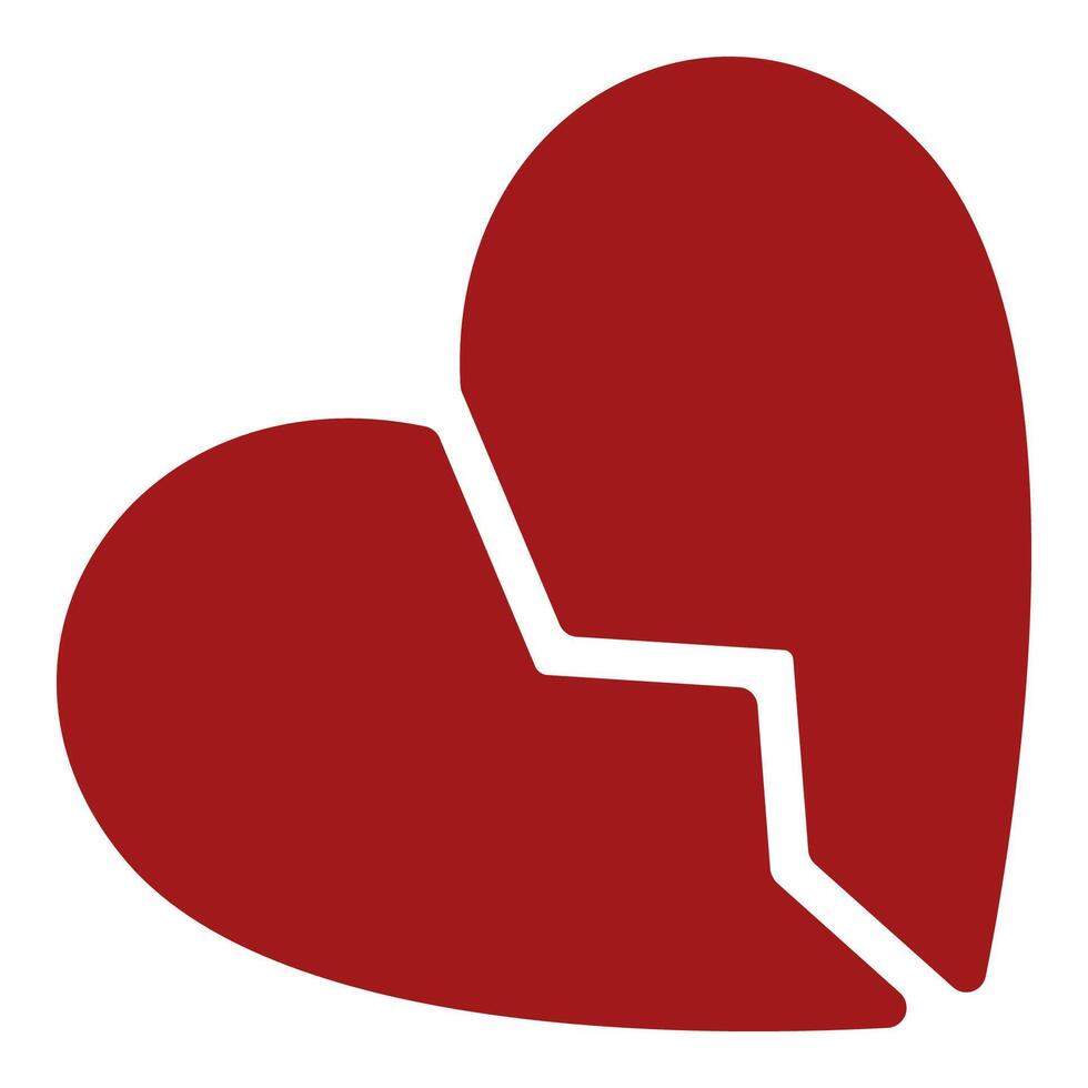 Broken heart concept red icon vector