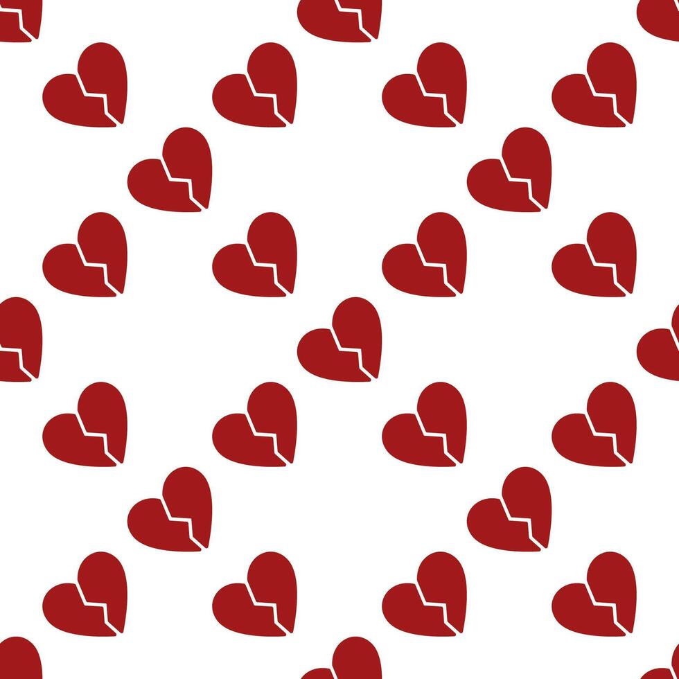 Broken heart concept red seamless pattern vector