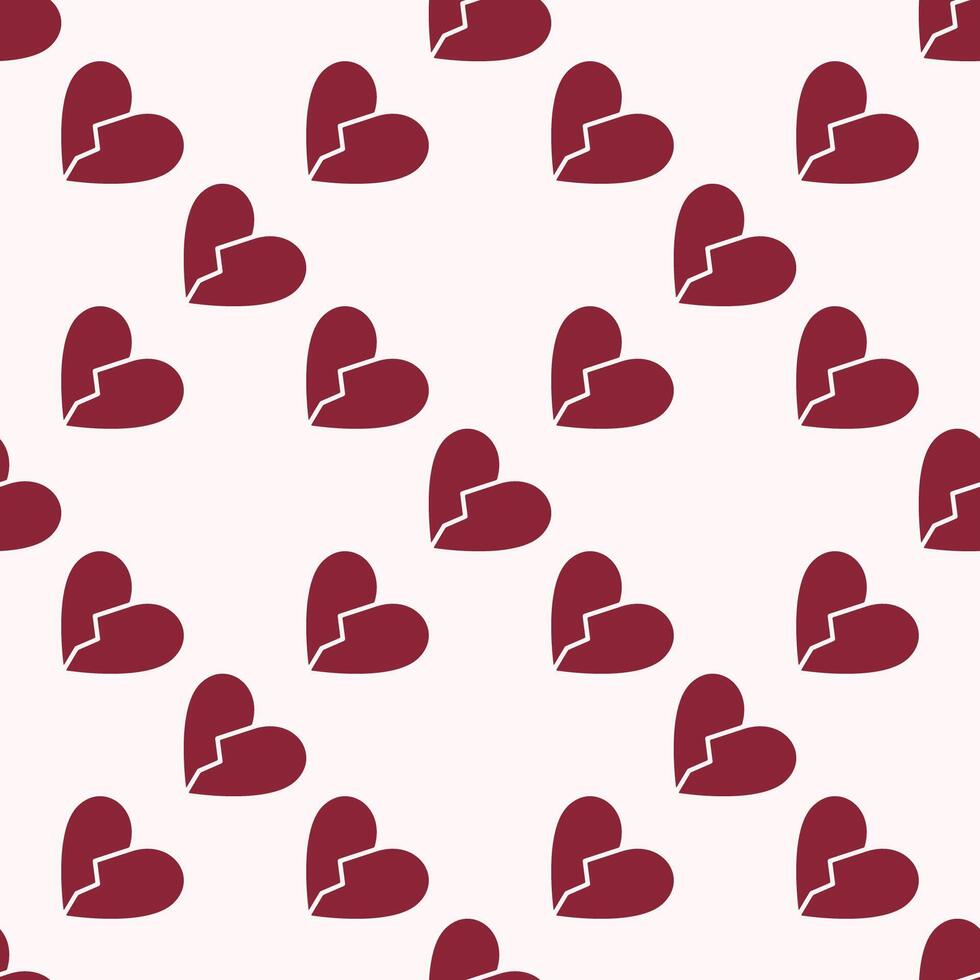 Heartbreak broken heart concept background or seamless pattern vector