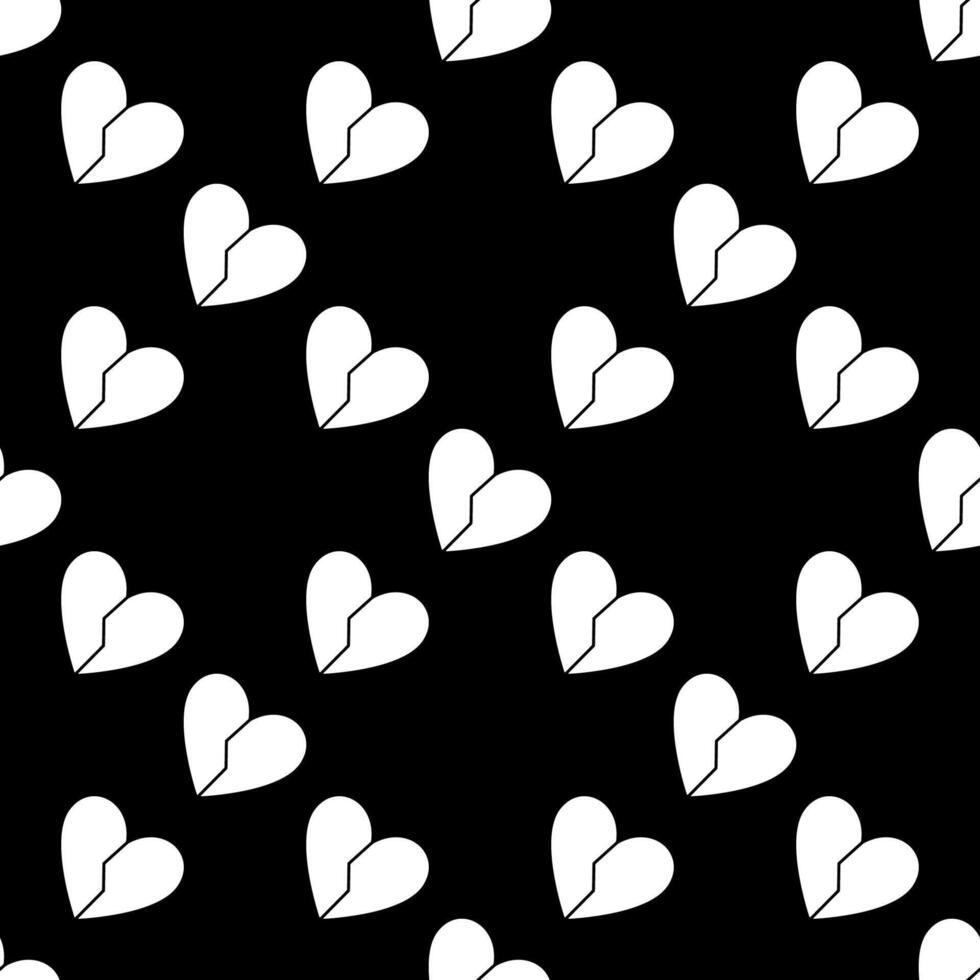 Red Broken heart concept seamless pattern - end of relationships background vector