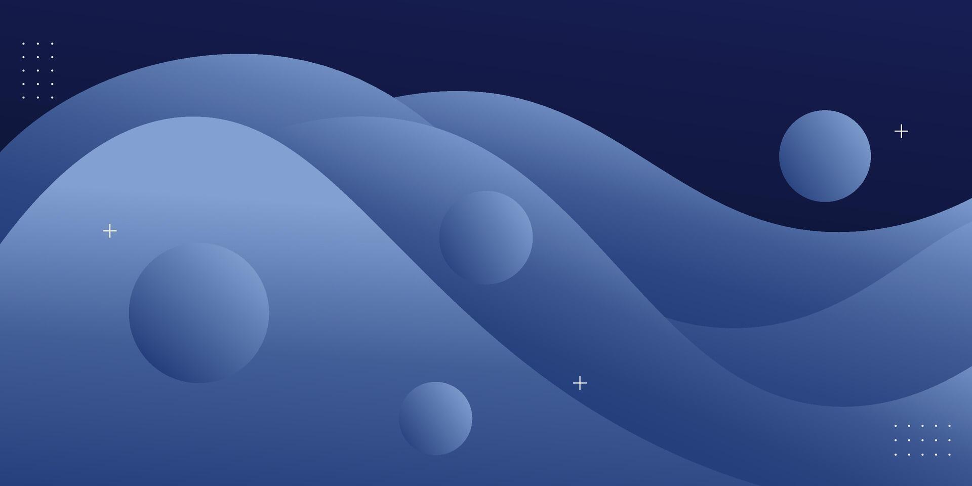 Modern elegant blue abstract wave background for banner, cover, flyer, brochure, poster design, business presentation and website vector