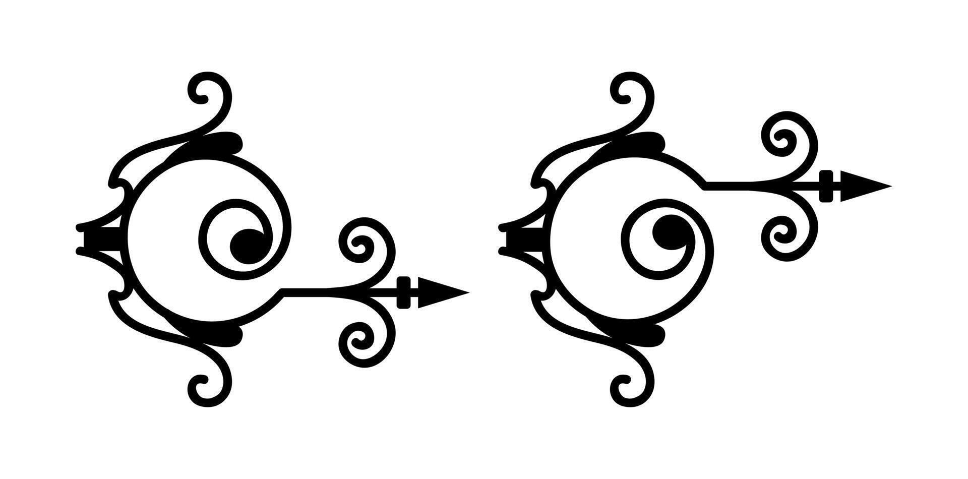 Vintage swirls template set vector