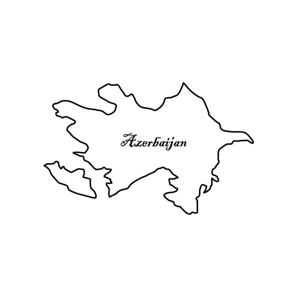 azerbaijan country map icon vector