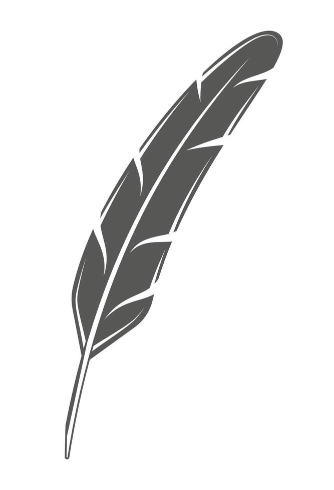 Vintage feather icon vector