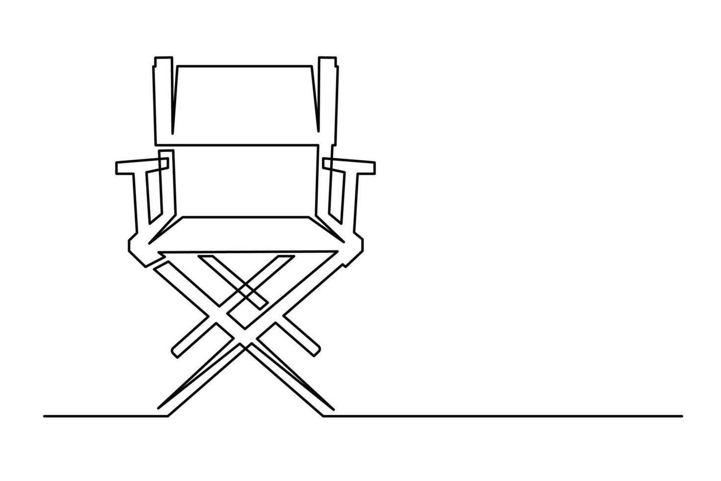 Continuous one line drawing of a cinema director chair vector