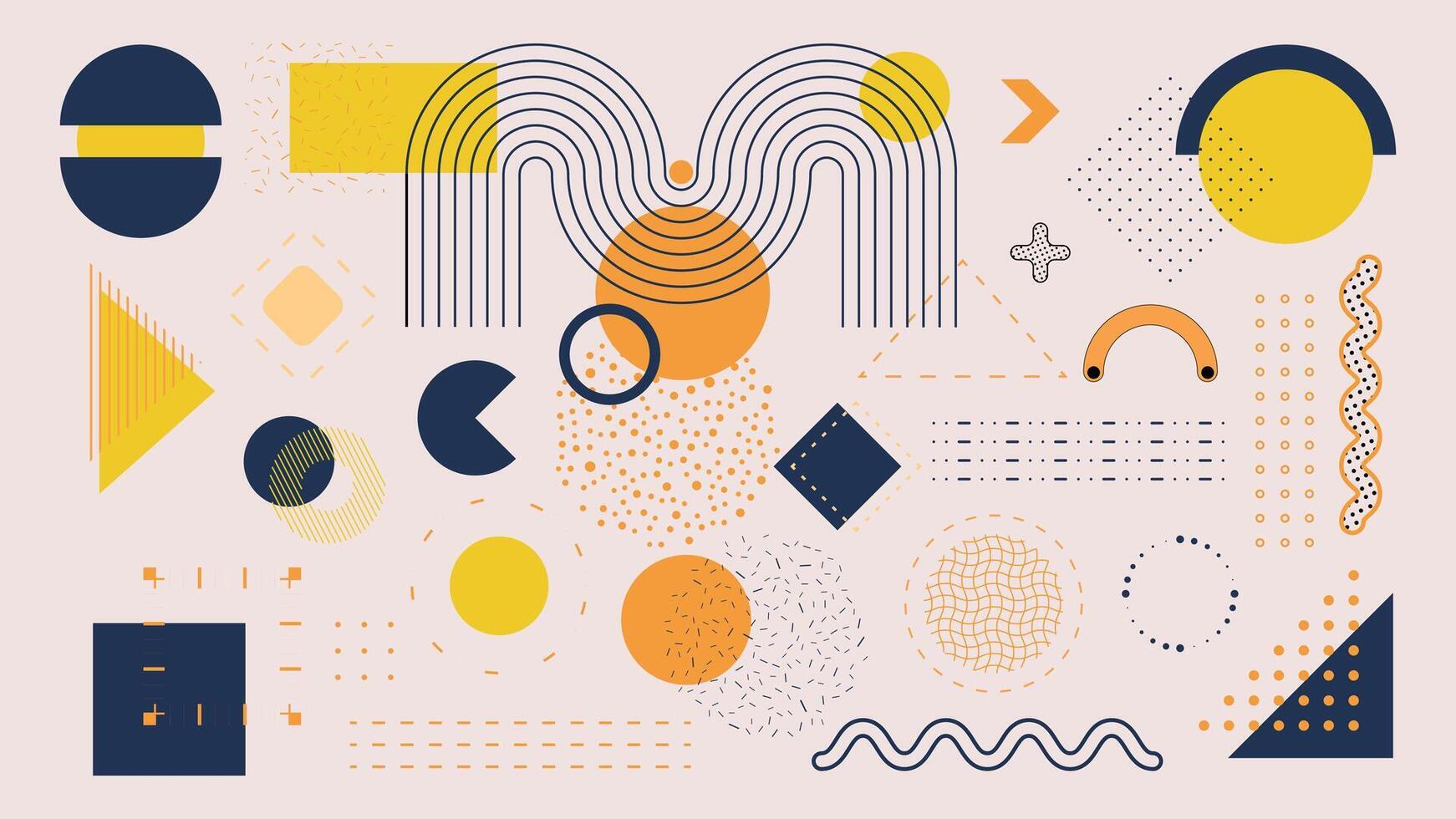 Creative geometric background featuring modern shapes, lines, and dotted patterns in a stylish abstract design. Perfect for digital graphics, presentations, websites, and contemporary visual projects. vector