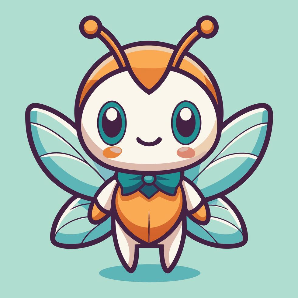 a cartoon insect with a bowtie and a smile vector