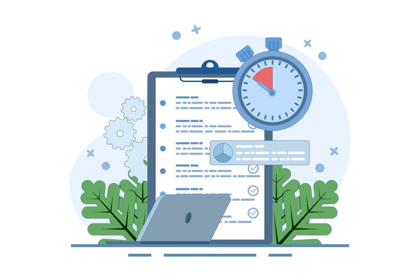 Project Management Concept, software development planning, resource and budget planning, project schedule diagram, gantt chart for work deadline, project management software. flat cartoon design vector