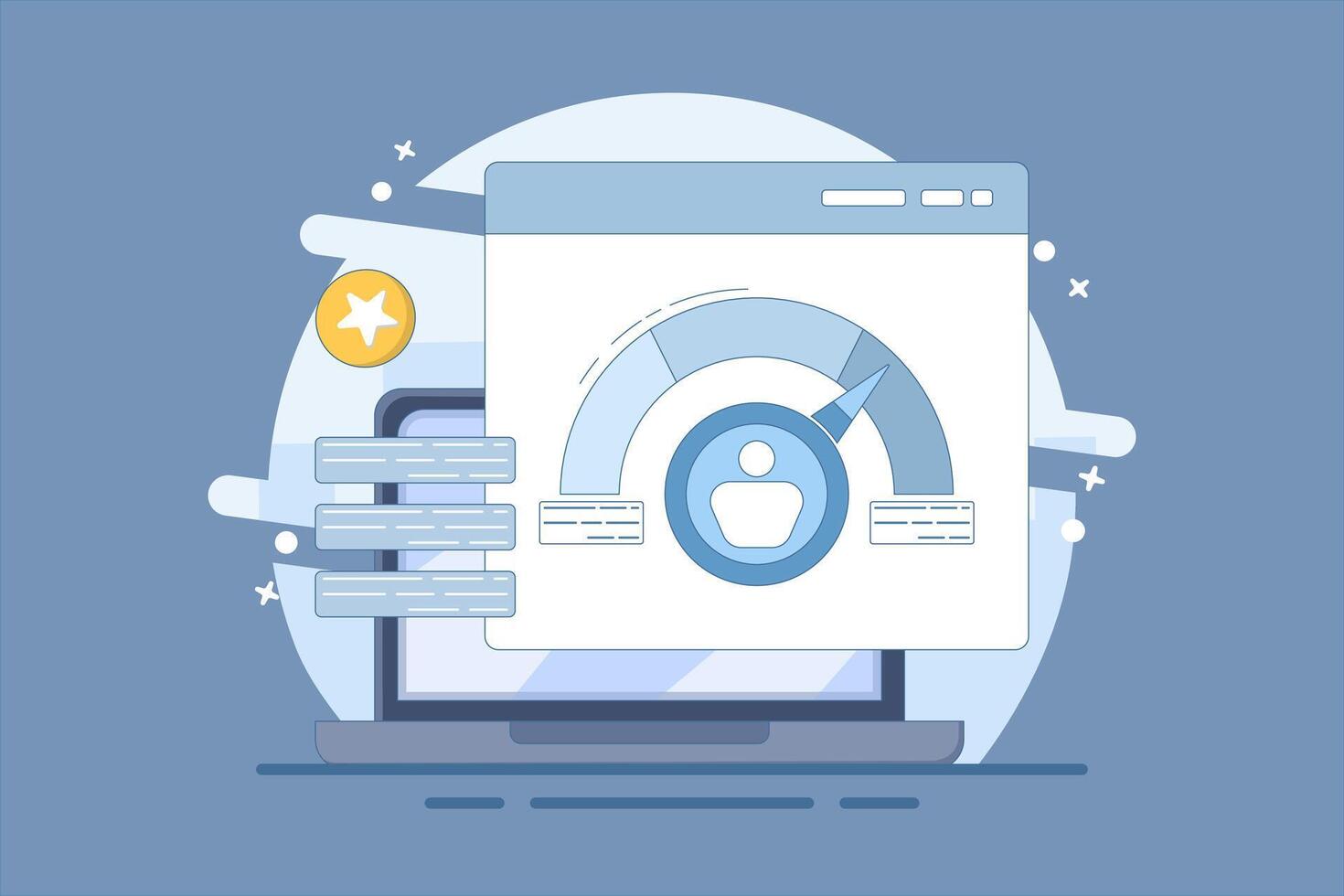 Performance data analysis concept, Marketing data research, investment report, marketing study, audition service. Minimalist cartoon design illustration on background. vector