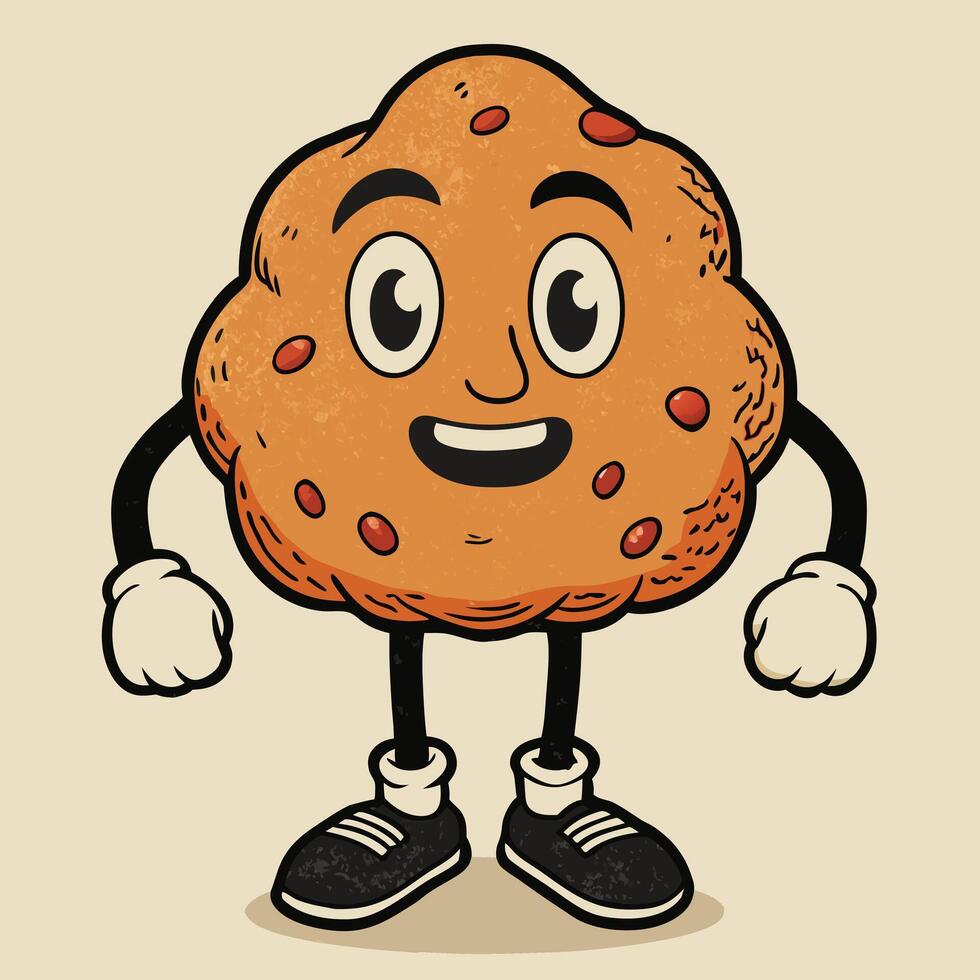 A cartoon cookie character with arms and legs vector