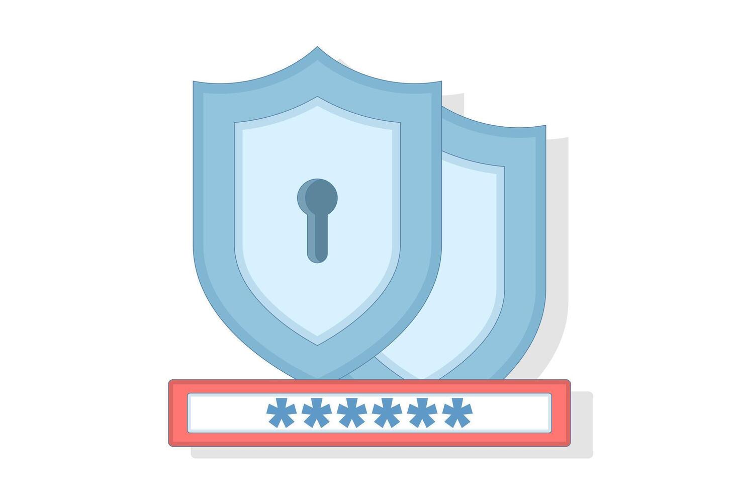 Two-step verification concept to protect personal data. User authorization, login authentication and information protection. Flat Cartoon Illustration, icon. Stylish abstract design. vector