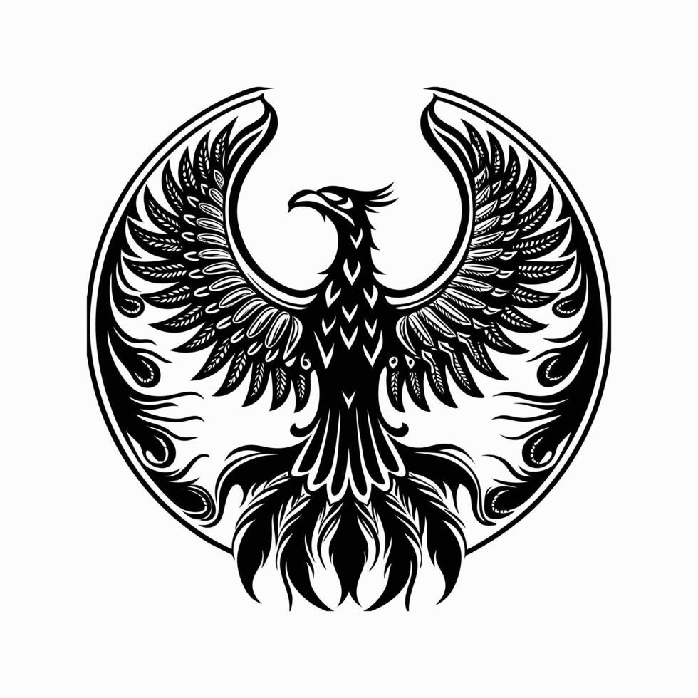 Majestic Phoenix on White Background Mythical Firebird vector