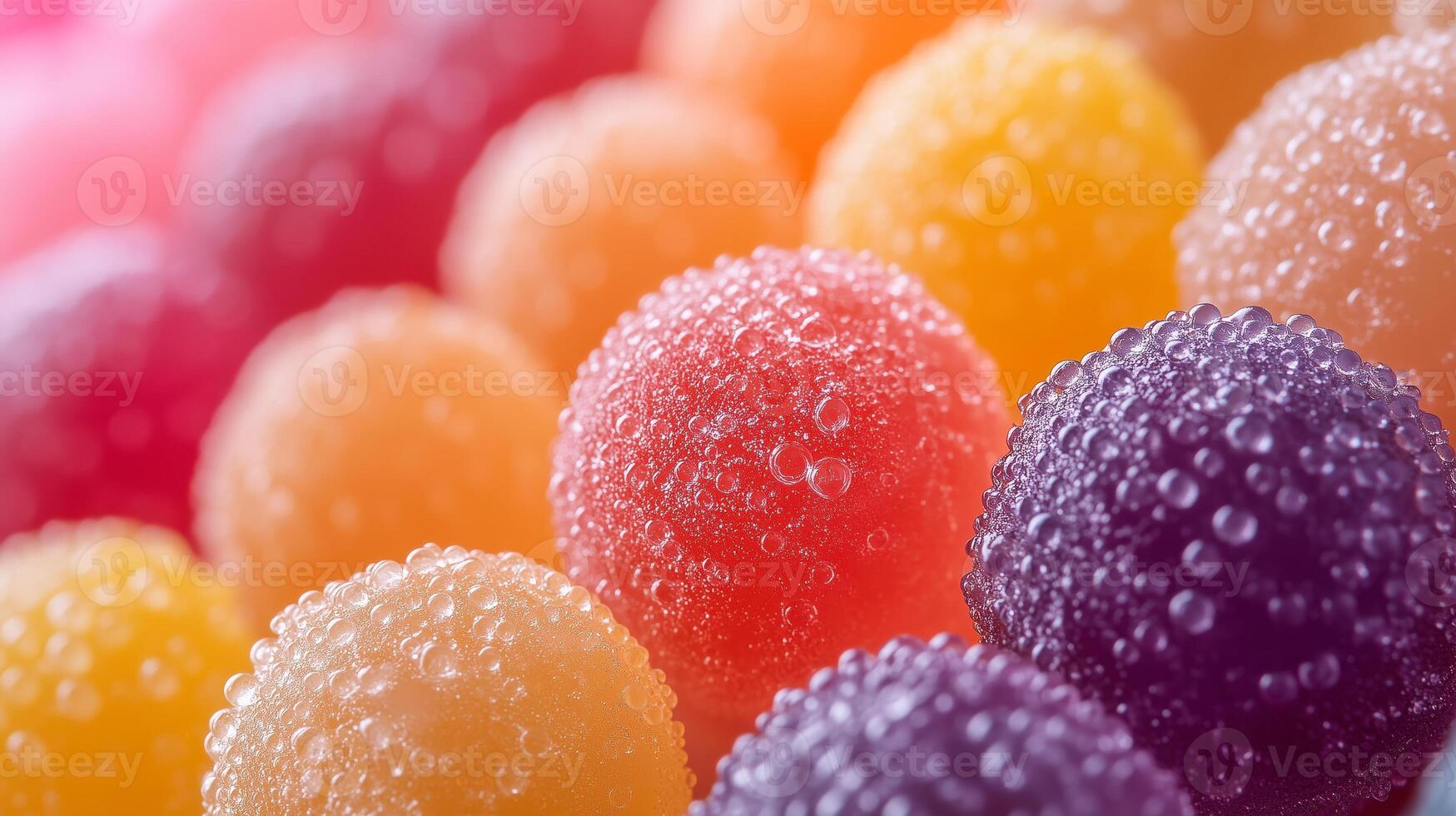 A close up of a bunch of colorful gummy bears photo