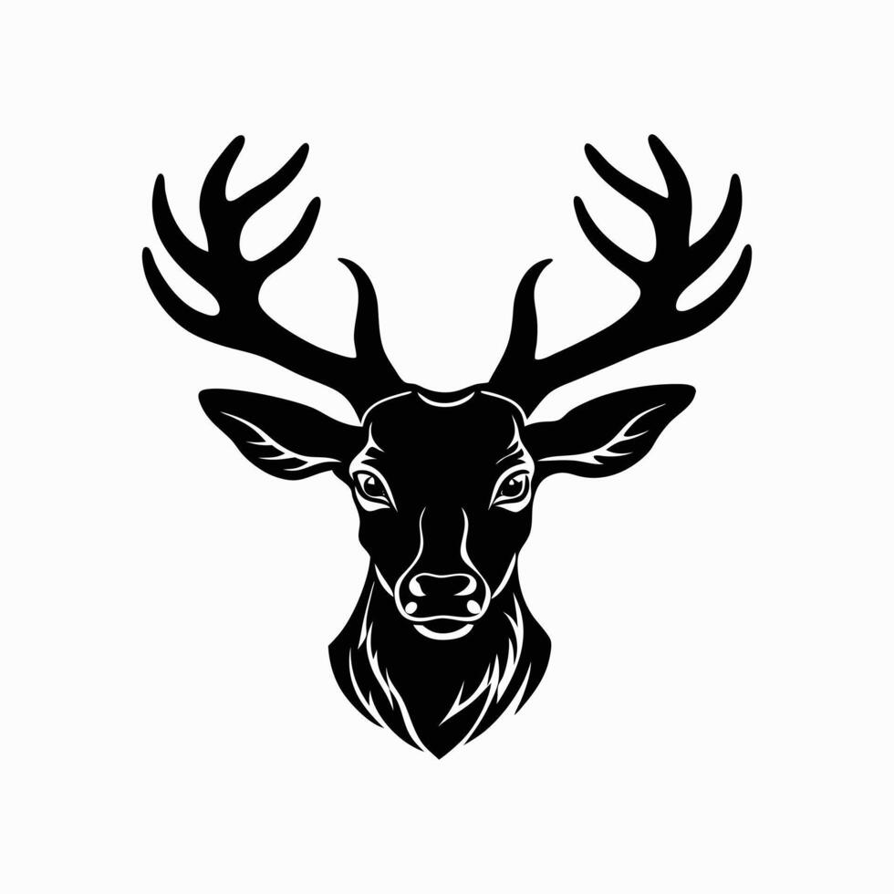 Deer Head on White Background High-Quality Wildlife Design vector