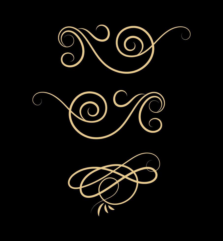 retro ornaments vintage on gold colour vector