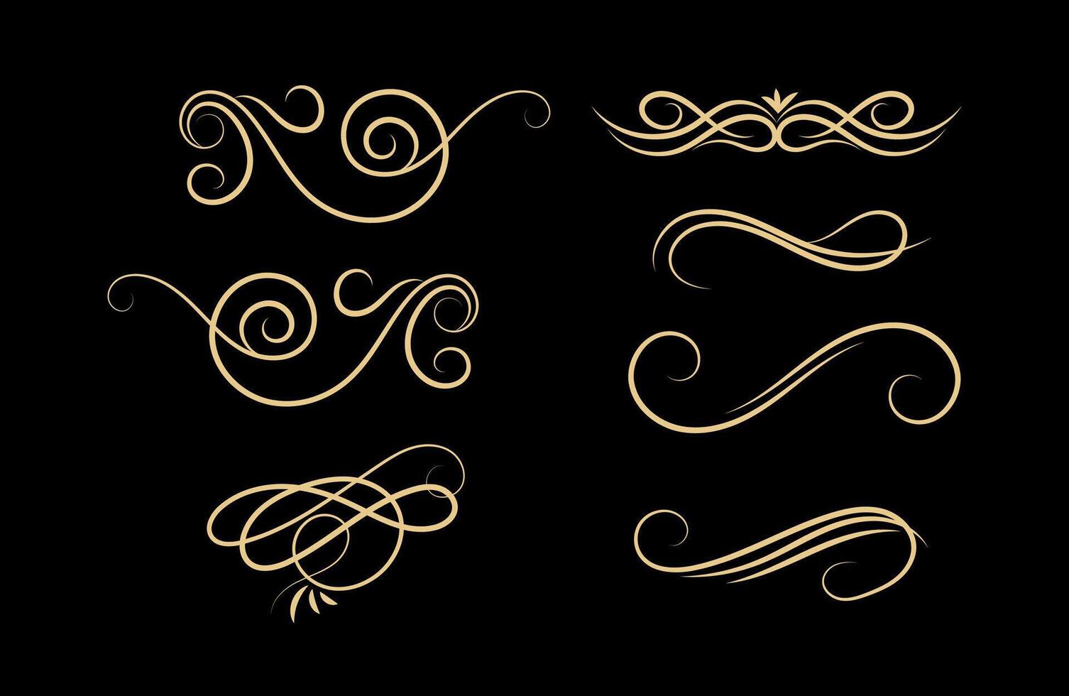 retro ornaments vintage art on black background vector