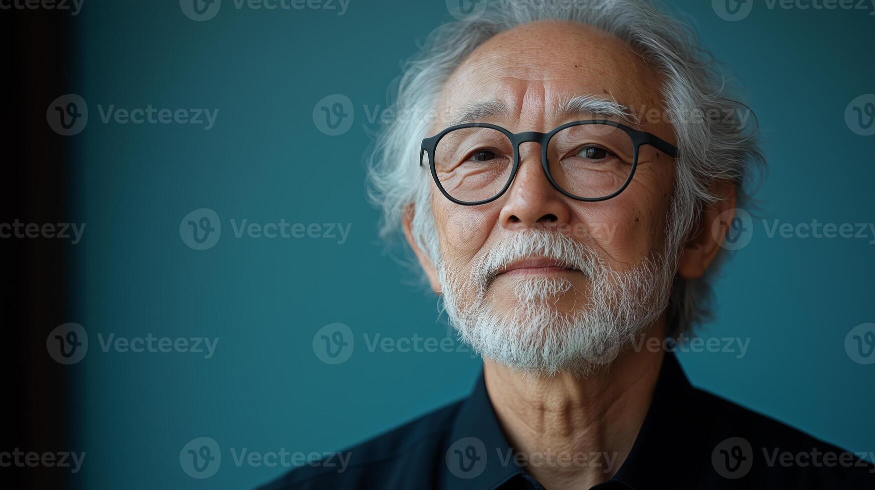 An older man with glasses and a beard photo