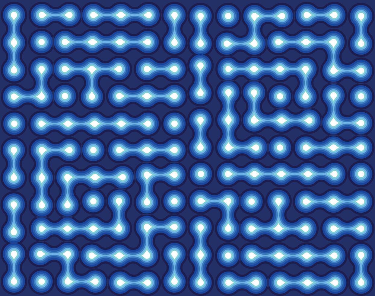 Glowing Blue Maze Pattern. Futuristic Neon Circuit Design with Fluid Electric Flow vector