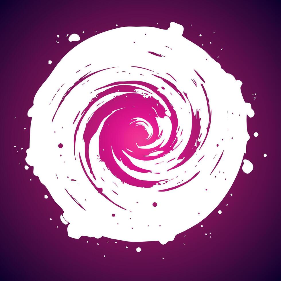 Abstract White Paint Swirl on Dark Pink Background Creating a Dynamic Energy Explosion Effect vector