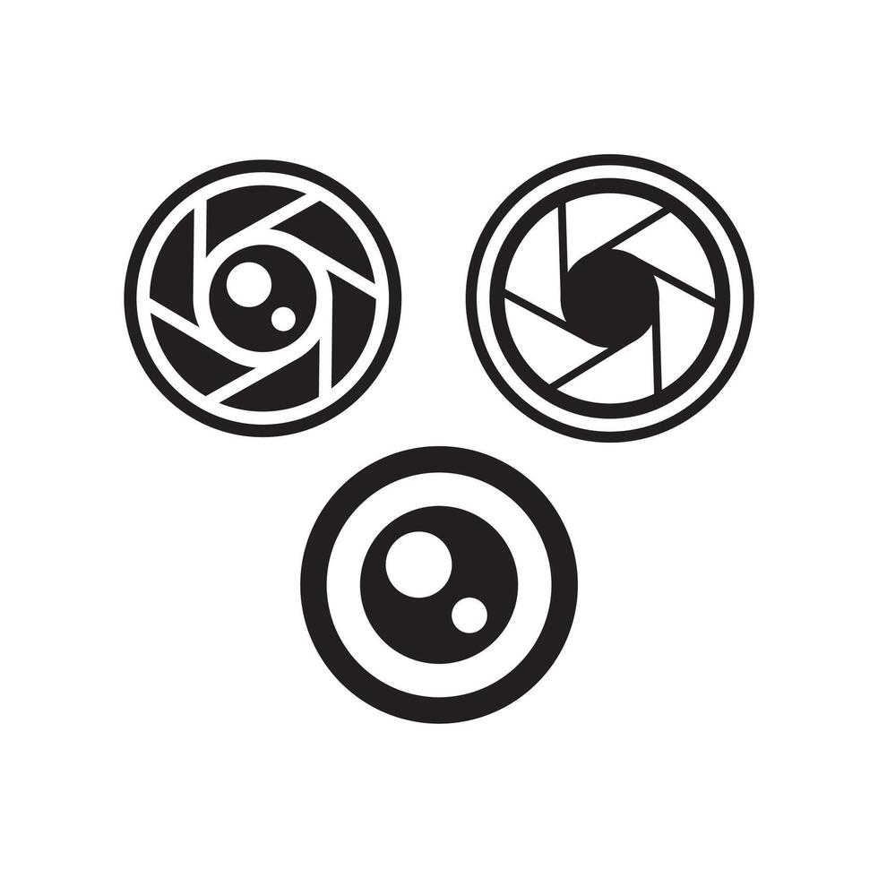 Camera lens icon set, illustration vector