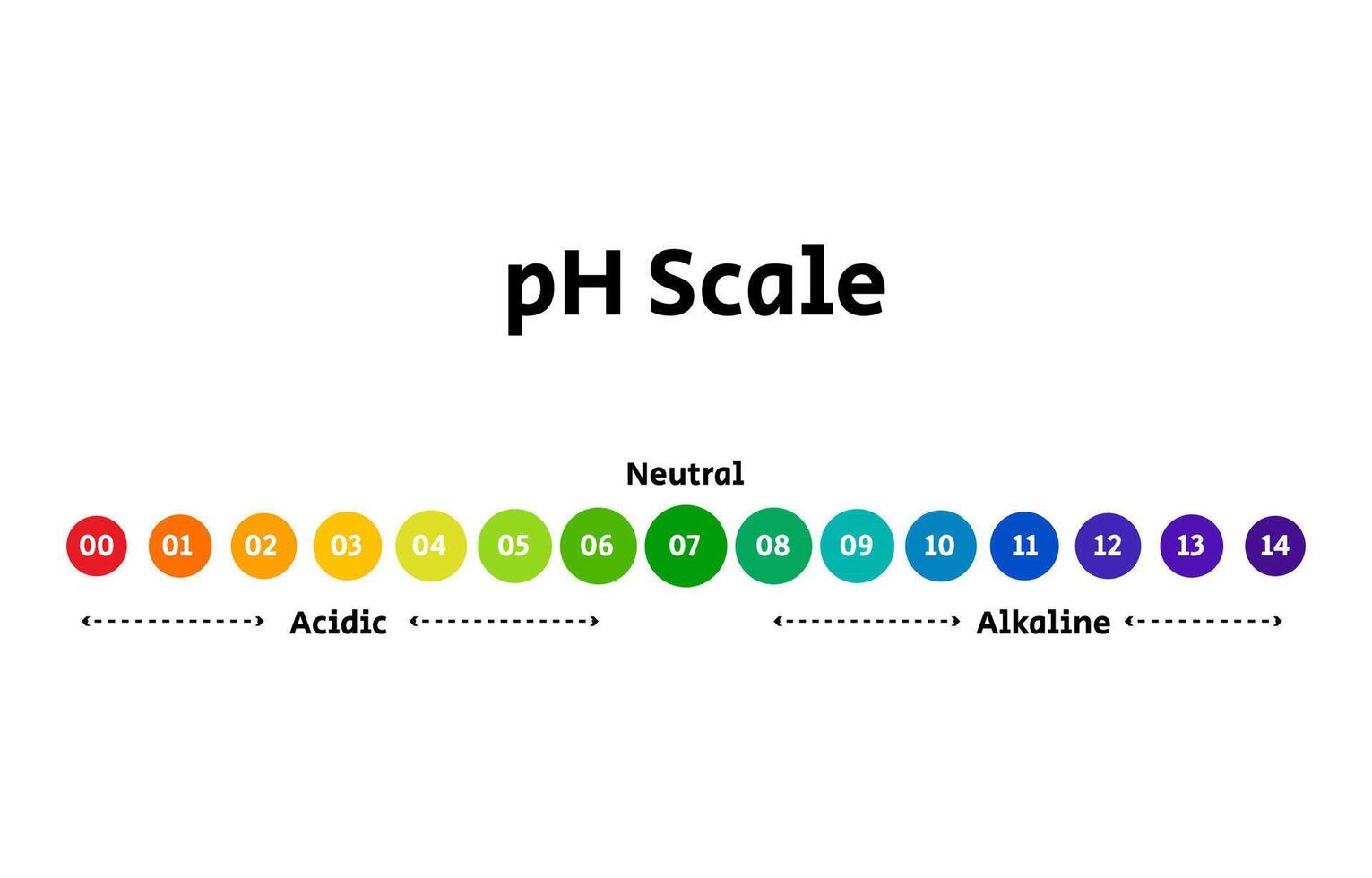 Ph scale chart diagram acidic alkaline measure. chemical scale test. vector