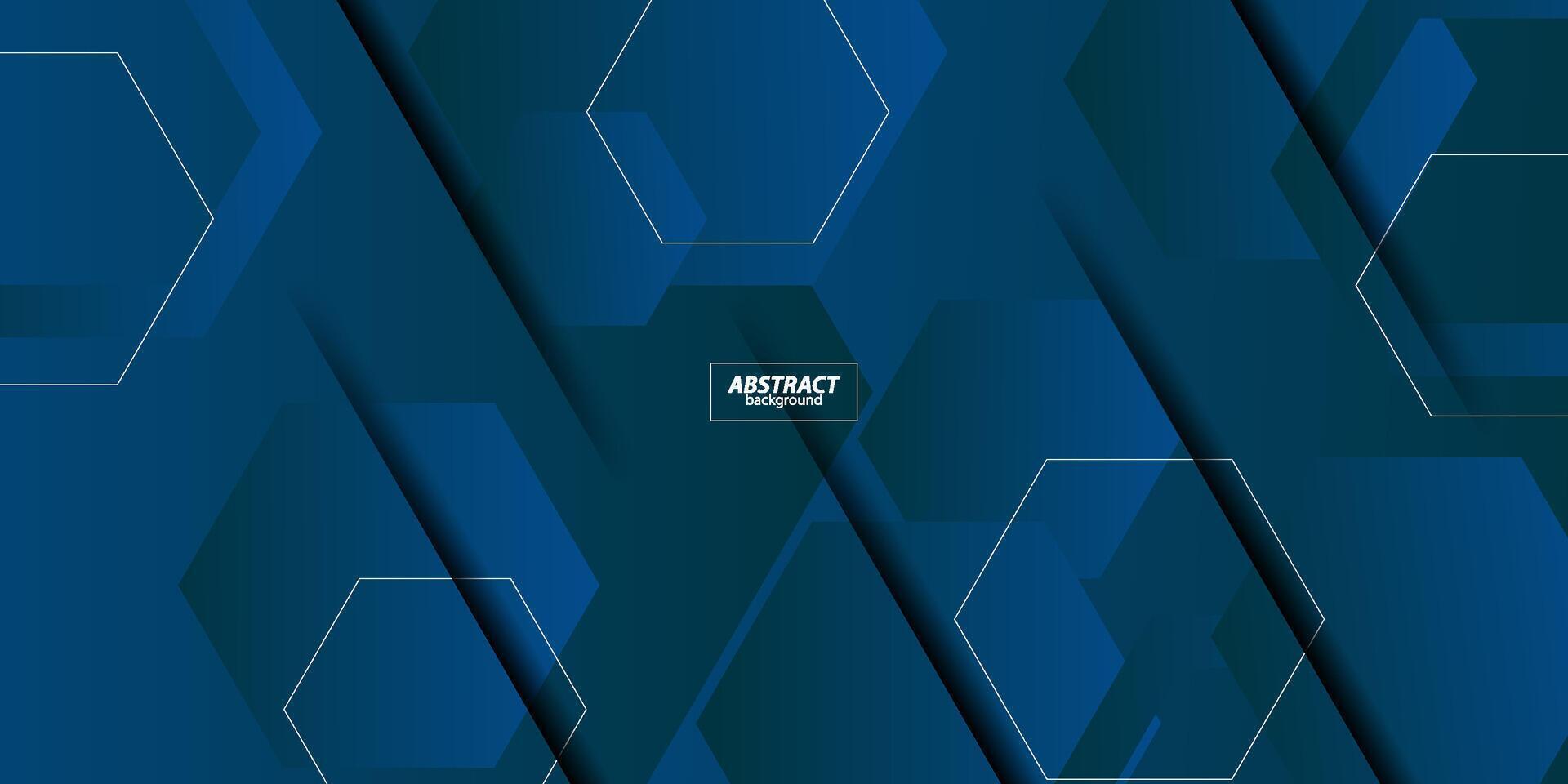 Abstract dark blue hexagonal pattern background. 3D hexagonal concept banner design. Eps10 vector