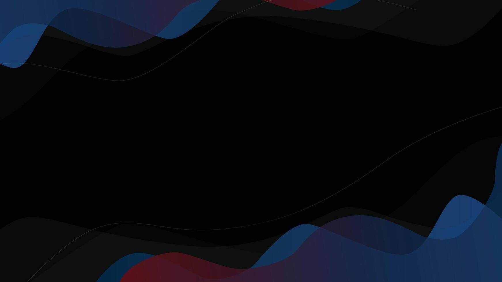 Abstract Dark Background with Wavy Blue and Red Accents vector