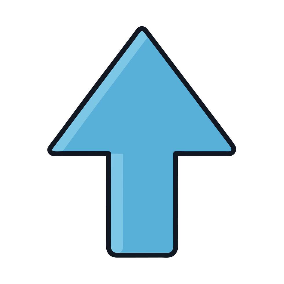 A simple upward pointing arrow icon design element for website or app user interface vector