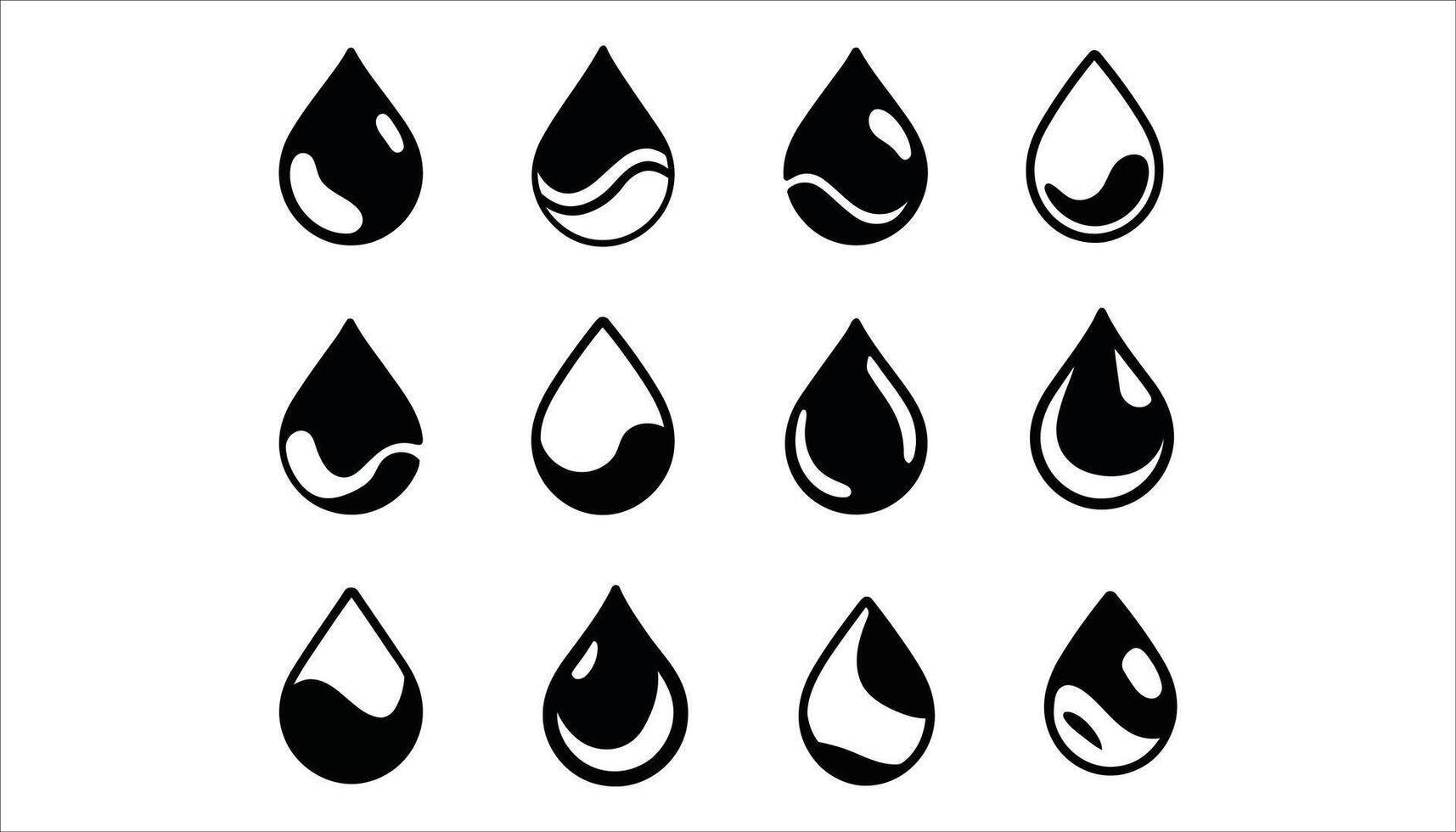 Minimalist Water Drop Set. vector