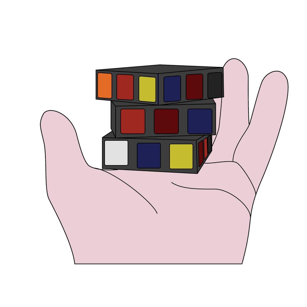 cubic rubic puzzle hobby interest illustration vector