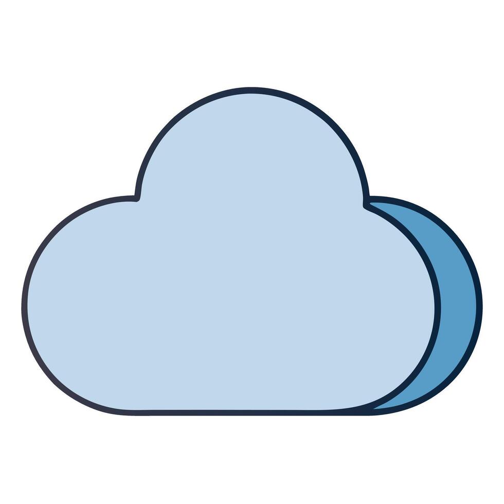A Simple Blue Cloud Icon Illustration Design for Web and Mobile Applications vector