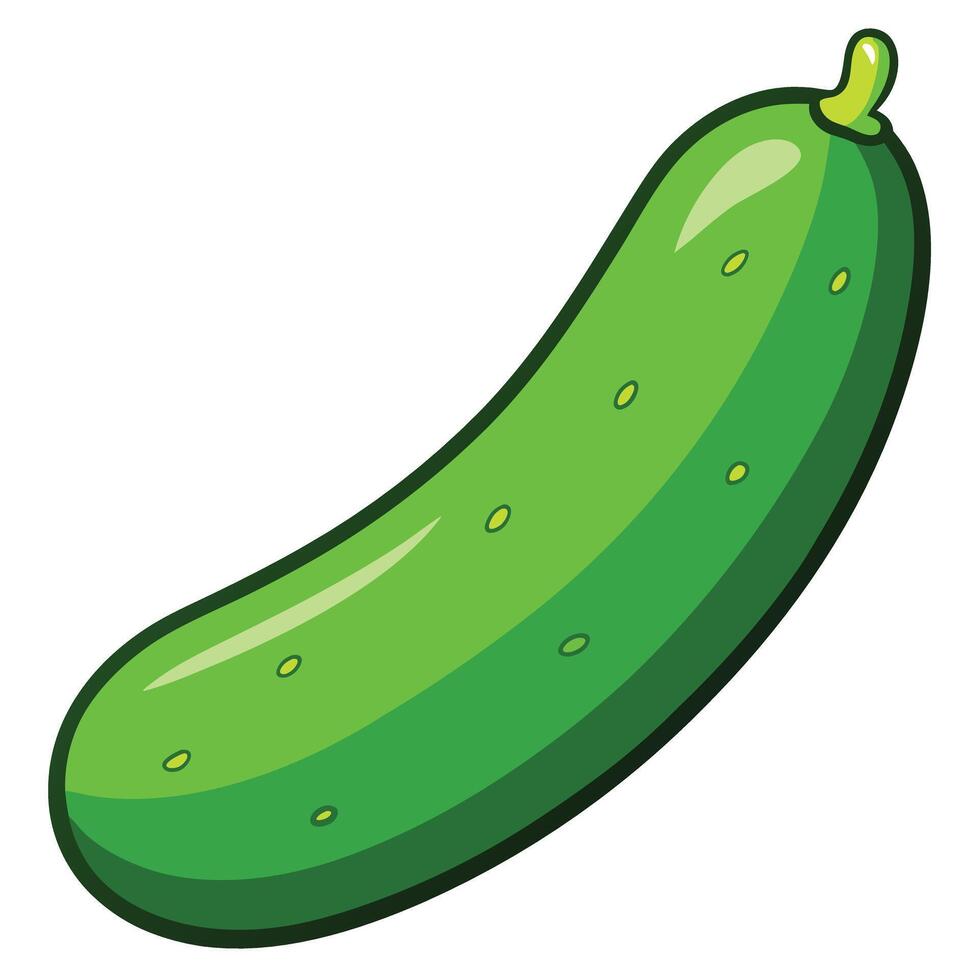 A Single Vibrant Green Cucumber Illustration Perfect for Recipes or Health Related Content vector