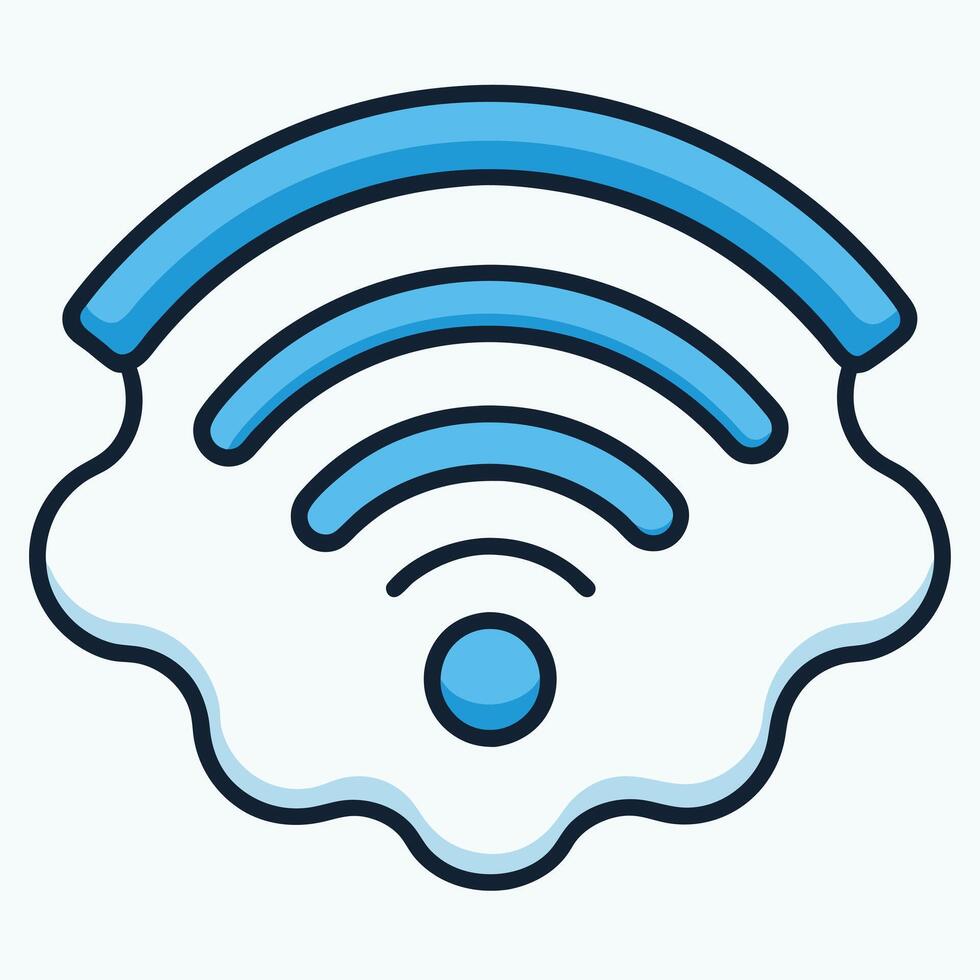 Cloud Computing Wireless Network Technology Signal Icon Illustration vector