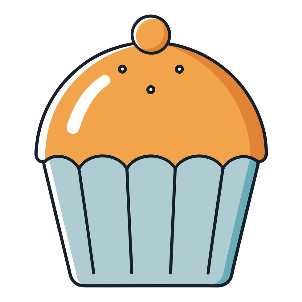 Delicious Orange Cupcake with Icing and Sprinkles A Sweet Treat Baked to Perfection vector
