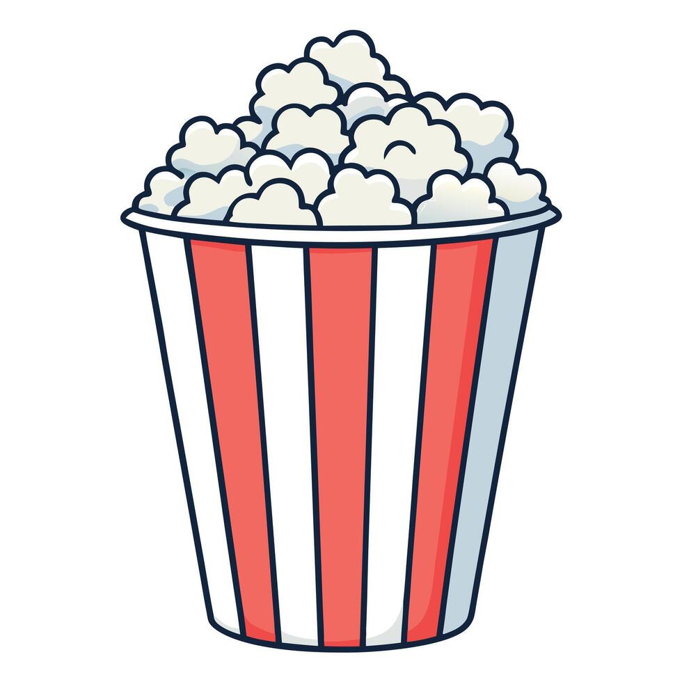 A Delicious Bucket of Fluffy Popcorn Ready to Enjoy vector