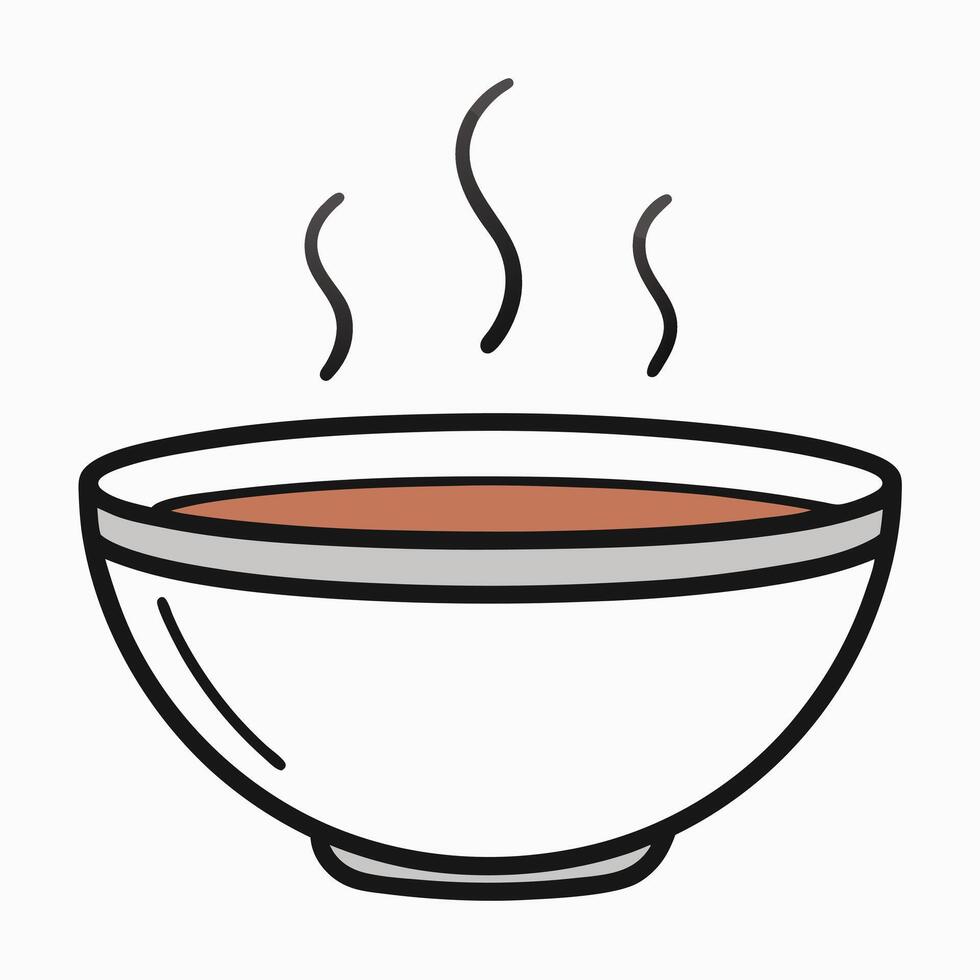 A steaming bowl of delicious hot soup or tea perfect for a cozy day vector