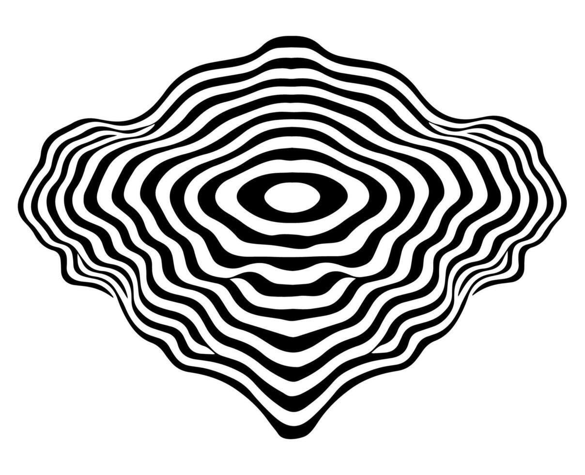 Liquid circle abstract geometric shape illustration. optical illusion art. vector