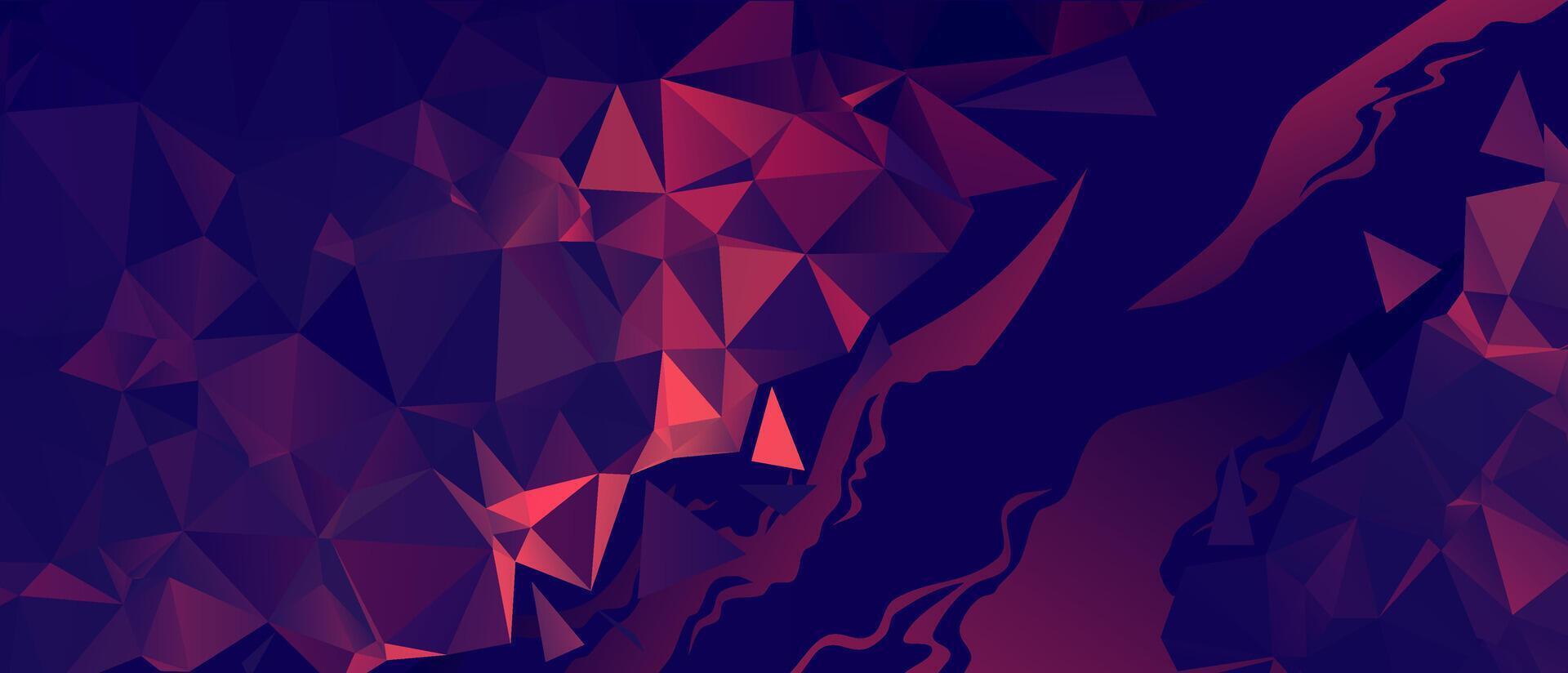 Abstract 3D red geometric polygonal triangle pattern background with copy space. vector