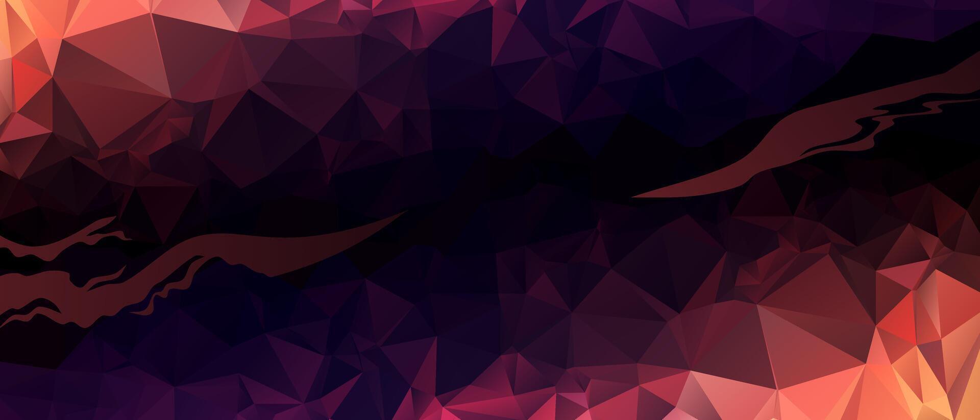 Abstract 3D orange geometric polygonal triangle pattern background with copy space. vector