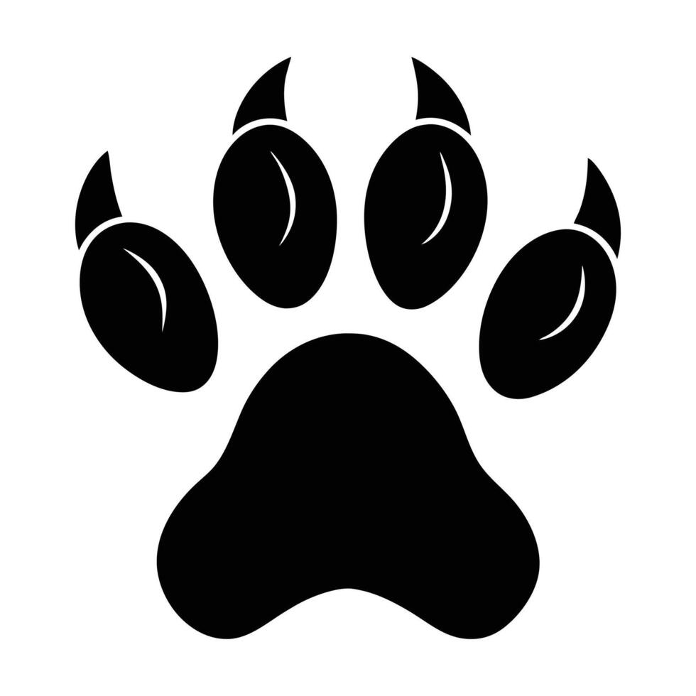 Clean Animal Paw Print Silhouette for Stickers T-Shirts and Branding. Adobe Illustrator Artwork vector
