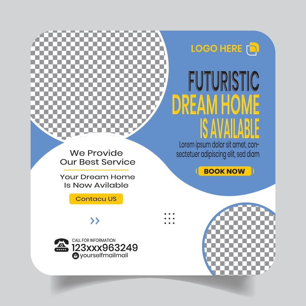 Luxurious Apartment Sale Social Media Post Design Template vector