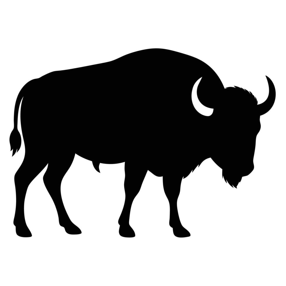 Buffalo Silhouette Art Icon in Modern Style vector